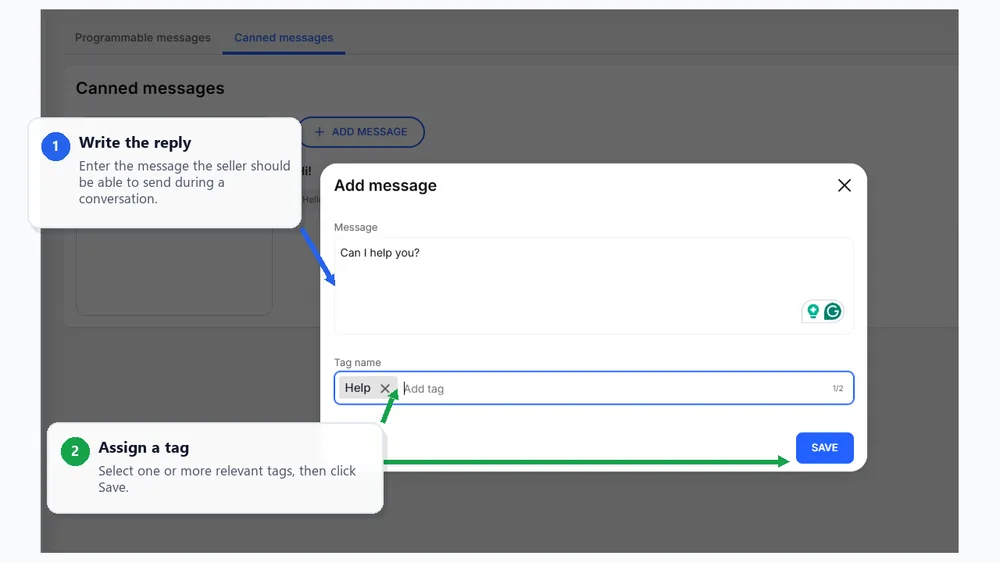 Add a canned message