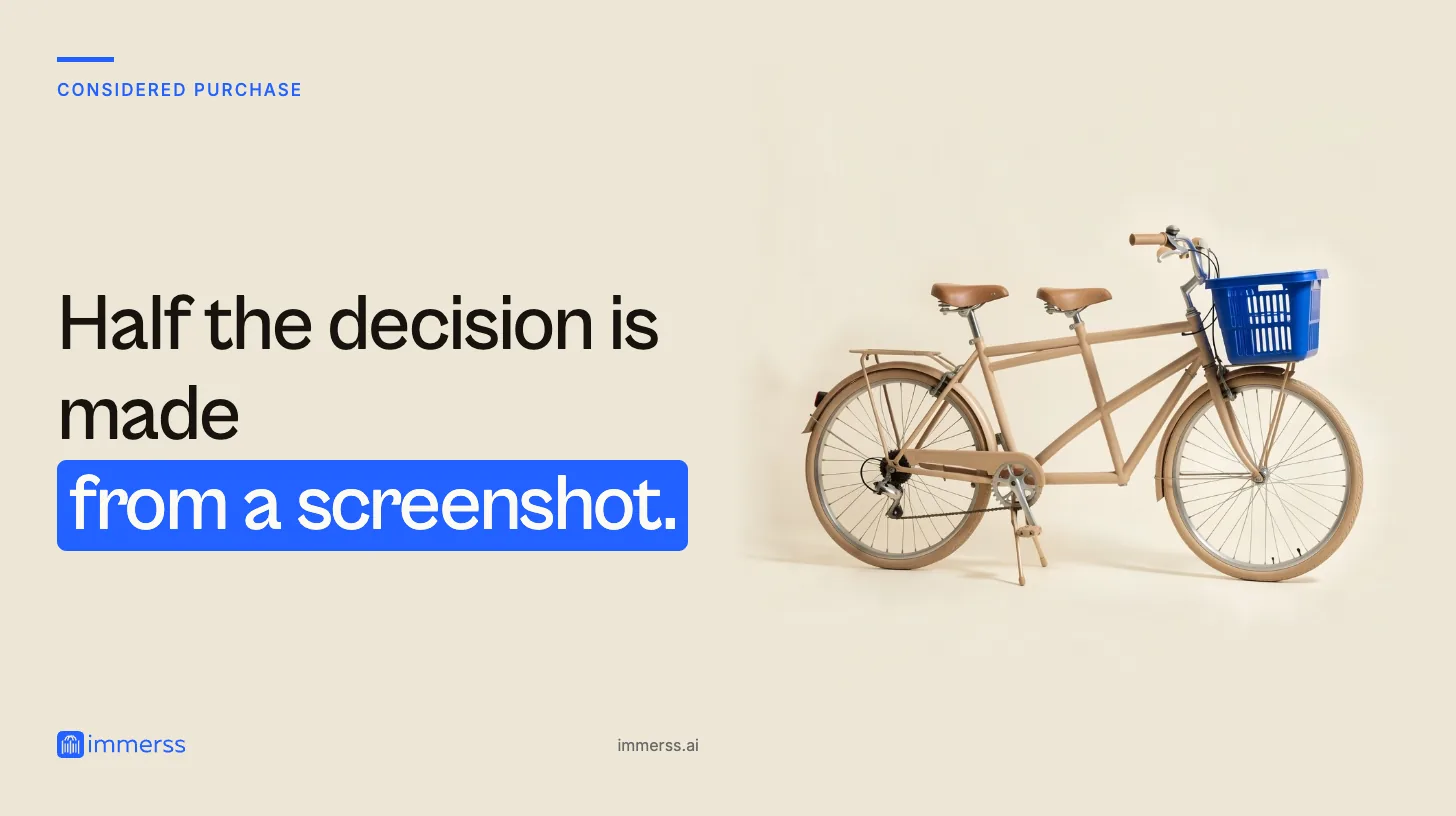 Half the decision is made from a screenshot. An empty tandem bicycle with a shopping basket on the front: one bike, two seats